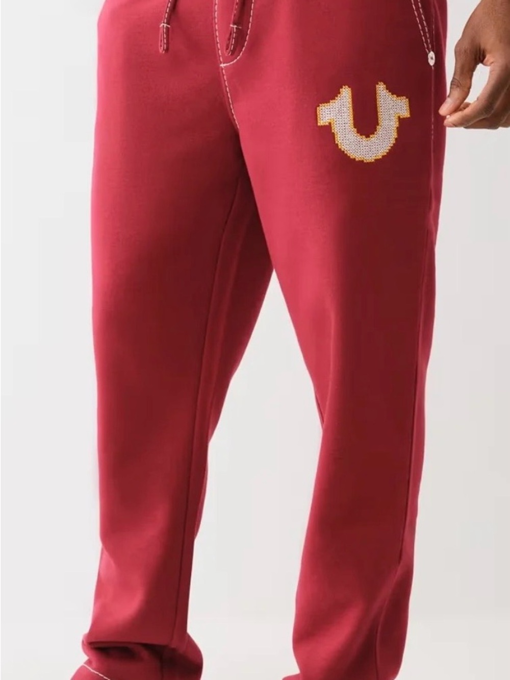 NWT…True Religion Boy’s Burgundy Joggers with Contrasting Logo, Medium 10-12